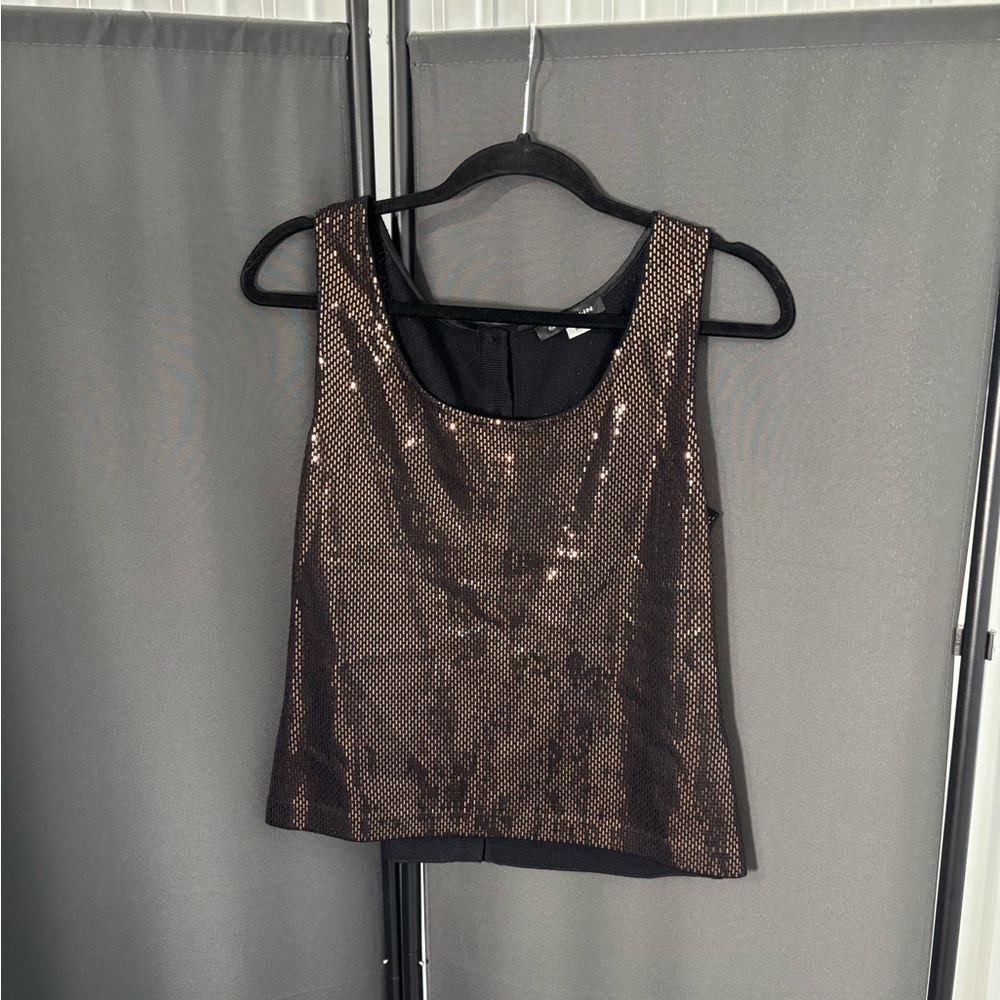 St. John Bronze Sequin Sleeveless Top - Size M - Picture 3 of 15